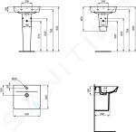 IDEAL STANDARD - Connect Air Umyvadlo Cube 500x450x160 mm, s přepadem, otvor pro baterii, bílá E030101