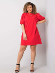 Dámské bavlněné šaty plus velikosti FPrice XXL červená