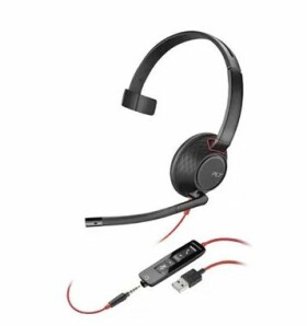 Poly Blackwire 5210 černá / Náhlavní souprava / mikrofon / jedno sluchátko / 3.5mm jack / USB-A (80R98AA)
