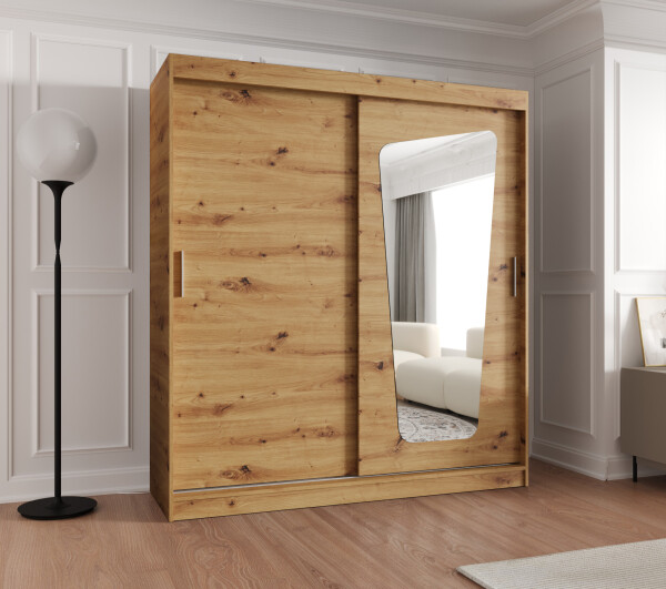 Šatní skříň Abi Moka Rozměry: 180 cm, Barva korpusu + barva dveří: Dub artisan + Dub artisan