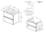 IDEAL STANDARD - Eurovit Skříňka s umyvadlem, 55x60x44 cm, 2 zásuvky, lesklá bílá R0572WG