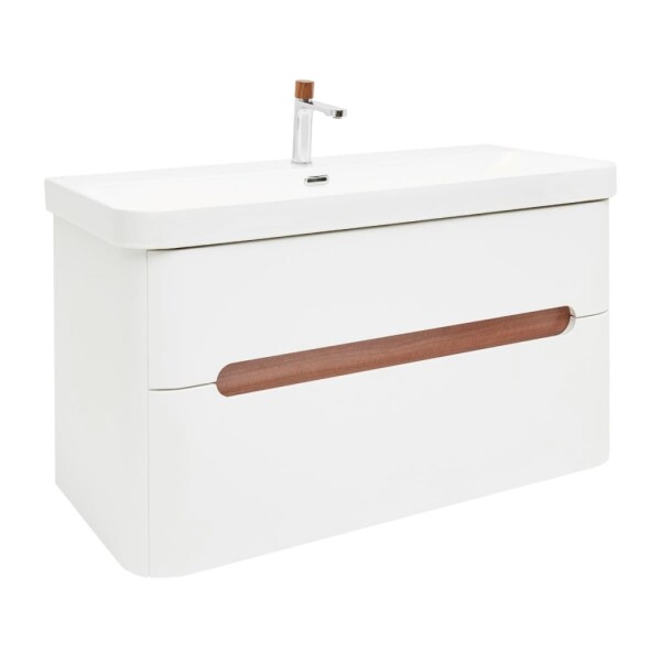 Koupelnová skříňka s umyvadlem a baterií SAT Fusion 97,5x53x45 cm bílá matná mat SATFUSION2100WUBA SATFUSION2100WUBA