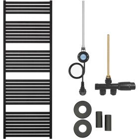 CERANO Koupelnový radiátorový set Vincenzo - kombinované vytápění, wifi tyč - boční jednobodové připojení - 600W - černá matná - 1690x600 mm