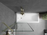MEXEN/S - Next vanová zástěna FIX 80 x 150, černá vzor, zlatá kartáčovaná 895-080-000-00-70-55