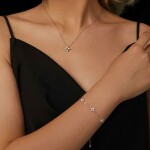 Stříbrný náhrdelník Silvia - MOISSANITE + CERTIFIKÁT, Stříbrná 45 cm + 5 cm (prodloužení) certifikát GRA, hadřík na čištění stříbra, dárková krabička