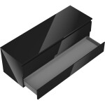 MEXEN/S - Orio koupelnová skříňka pod umyvadlo 140 cm s deskou, 2 zásuvky, černá lesk 91A10-14047-2-BFFC70