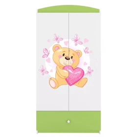 Skříň Babydreams zelená - Medvídek s motýlky