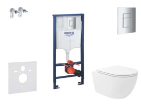 GROHE - Rapid SL Set předstěnové instalace, klozetu Oudee Vortex a sedátka softclose, tlačítko Skate Cosmopolitan, chrom SANI11BA3109