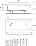 IDEAL STANDARD - Hotline Vana 160x70 cm, bílá K274501