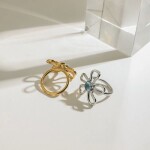 ELENYS Azure Bloom – prsten z prémiové oceli Velikost: 7 (EU: 54-56)
