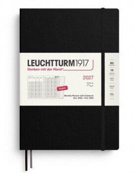 Měsíční plánovač Zápisník Black, Composition B5 2027, 16 Months, Softcover, anglicky