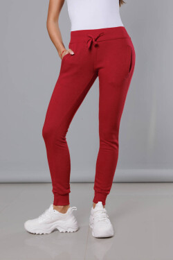 Tmavě červené teplákové kalhoty (CK01-35) Barva: odcienie czerwieni, Velikost: