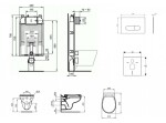 IDEAL STANDARD - ProSys Set předstěnové instalace, klozetu a sedátka Eurovit, tlačítka Oleas M1, Rimless, SoftClose, bílá ProSys80M SP124