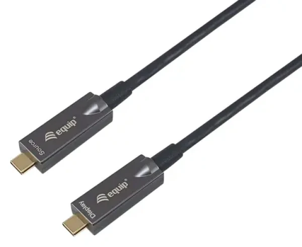 Equip USB-C 3.2 AOC černá / Kabel USB-C / 10 Gbit/s / PD 60W / 4K 60Hz / 10 m (119462)