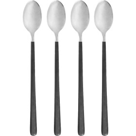 House Doctor Dlouhá lžička Ox Black/Silver – set 4 ks, černá barva, kov