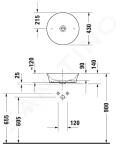 DURAVIT - White Tulip Umyvadlová mísa, průměr 430 mm, DuraCeram, bílá 2362430079