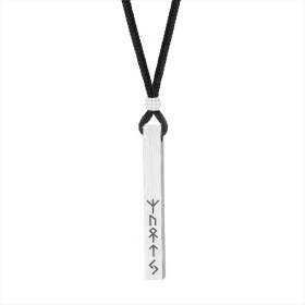 Pánský náhrdelník Harald - Totem bojovníka s runami, Stříbrná 60 cm