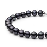 Perlový náramek Sebastian - černá řiční perla, stříbro 925/1000, 18 cm + 3 cm (prodloužení) Černá