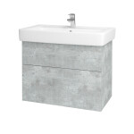 Dřevojas - Umyvadlová skříňka Q MAX SZZ2 80 - D01 Beton / Úchytka T02 / D01 Beton 67543B
