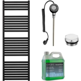 CERANO Koupelnový elektrický radiátorový set Vincenzo - WIFI - 600W - černá matná - 1330x450 mm