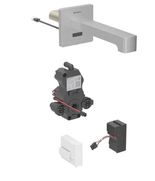 GEBERIT - Brenta Elektronická umyvadlová baterie pod omítku, síťové napájení, easy to clean, kartáčovaná nerez 116.292.SN.1