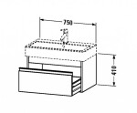 DURAVIT - Ketho Umyvadlová skříňka 41x75x44 cm, 1 zásuvka, lesklá bílá KT668702222