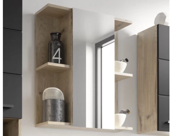 Koupelnová skříňka se zrcadlem Vista 60 cm, dub viking