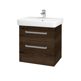 Dřevojas - Umyvadlová skříňka Q MAX SZZ2 60 - D21 Tobacco / Úchytka T01 / D21 Tobacco 275624A