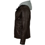 Pánská Kožená Bunda Tristan Quinc Brown Brixton Hnědá Velikost: M