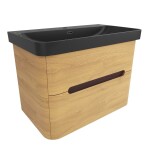 Koupelnová skříňka s umyvadlem SAT Fusion 77,5x53x45 cm dub medový mat SATFUSION280DMBKM SATFUSION280DMBKM