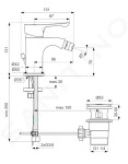 IDEAL STANDARD - Alpha Bidetová baterie s výpustí, chrom BC487AA