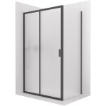 CERANO - Sprchový kout Varone LINE L/P - 6 mm - černá matná, mléčné sklo - 100x70 - posuvný CER-DY505-90191