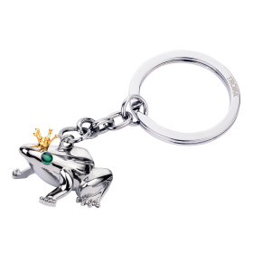 TROIKA klíčenka - žabka s korunkou \"Frog King\", kovová, mix barev