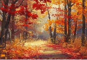 Diamantové malování Les v barvách podzimu