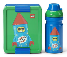 LEGO Rocket svačinový set (láhev a box) - modrá/zelená