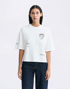Tričko Thinking MU Lena Tomatera T-Shirt WHITE
