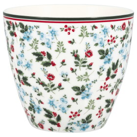 GREEN GATE Latte cup Carty White 300 ml, zelená barva, porcelán 300ml