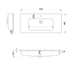 SAPHO - SET koupelnová skříňka CIRASA STRIP 100cm s umyvadlem a LED zrcadlem, 2x zásuvka, dub alabama KSET-109