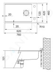 FRANKE - Kubus 2 Fragranitový dřez KNG 110-62, 760x460 mm, kašmír 125.0512.516