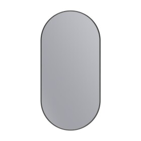 Erga Oval, oválné zrcadlo 45x90cm, černý rám, ERG-V01-OVAL-4590-BK