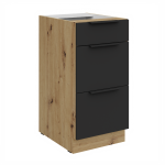 Spodní skříňka Aria 40 D 3S BB - Premium Box Barva korpusu: Černá, Barva dvířek: GR - Graphite AFM