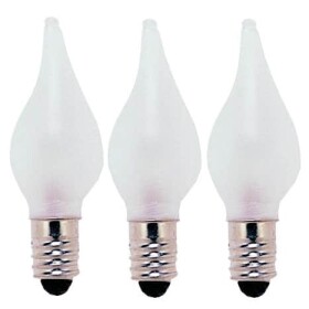 STAR TRADING Náhradní žárovka-plamínek E10 1,8 W - 3 ks, bílá barva, plast