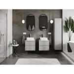 MEXEN/S - Rivel koupelnová skříňka pod umyvadlo 50 cm s deskou, 2 zásuvky, reliéf , šedá mat 91A20-05047-2-BFFC62