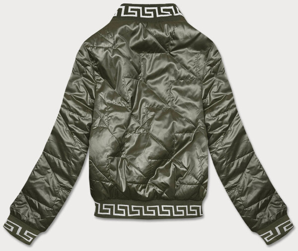 Dámská bunda typu "bomber" khaki barvě (B8123-11) odstíny zelené