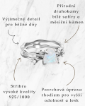 Royal Fashion stříbrný prsten GU-DR24615R-SILVER-MOONSTONE-SAPPHIRE Velikost: 8 (EU: 57-58)