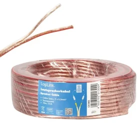 LogiLink Reproduktorový kabel průhledný / Reproduktorový kabel / 2x 2,5 mm2 / 10 m (CA1083)