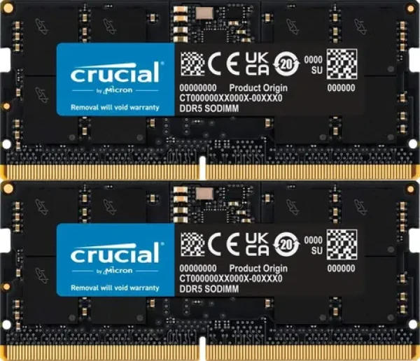 Crucial 64GB (2x32GB) DDR5 5600Mhz / CL46 / 1.1V / SO-DIMM / non-ECC (CT2K32G56C46S5)