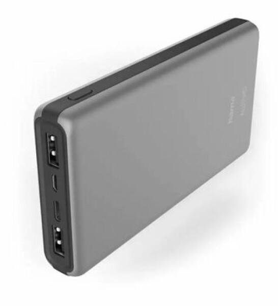 Hama 201656 stříbrná / Powerbanka / 15000 mAh / 2x USB / 1x USB-C / 3A / hliníkové provedení (201656-H)