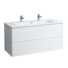 Laufen - Pro S Skříňka s dvojumyvadlem, 120x61x50 cm, 2 zásuvky, lesklá bílá H8649632611071