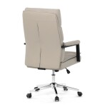 Křeslo kancelářské, béžová ekokůže, kříž kov chromový, houpací mechanismus, čalouněné područky